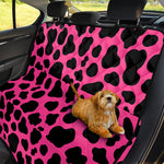 Black And Hot Pink Cow Print Pet Car Back Seat Cover