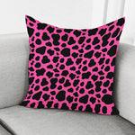 Black And Hot Pink Cow Print Pillow Cover