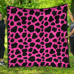 Black And Hot Pink Cow Print Quilt