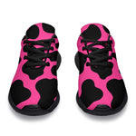 Black And Hot Pink Cow Print Sport Shoes GearFrost