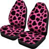 Black And Hot Pink Cow Print Universal Fit Car Seat Covers