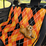 Black And Orange Argyle Pattern Print Pet Car Back Seat Cover