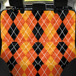 Black And Orange Argyle Pattern Print Pet Car Back Seat Cover