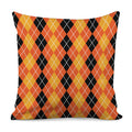 Black And Orange Argyle Pattern Print Pillow Cover