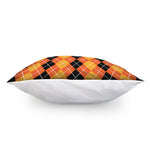 Black And Orange Argyle Pattern Print Pillow Cover