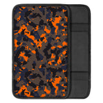 Black And Orange Camouflage Print Car Center Console Cover