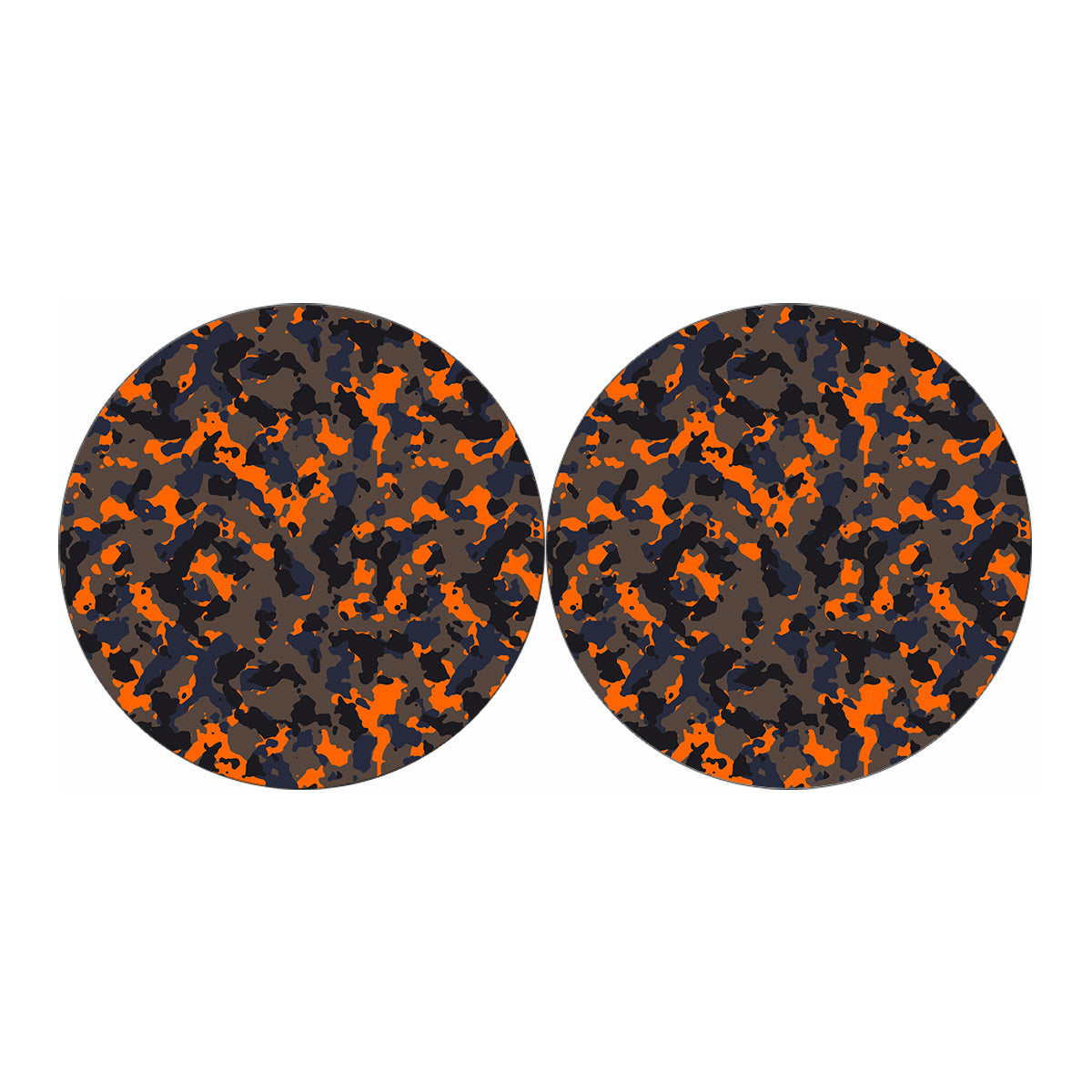 Black And Orange Camouflage Print Car Coasters