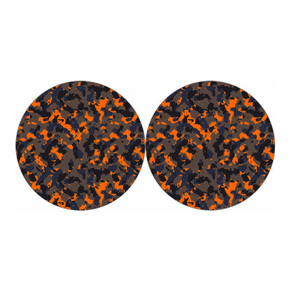 Black And Orange Camouflage Print Car Coasters