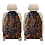 Black And Orange Camouflage Print Car Seat Organizers