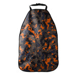 Black And Orange Camouflage Print Car Seat Organizers