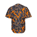 Black And Orange Camouflage Print Men's Baseball Jersey