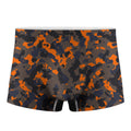 Black And Orange Camouflage Print Men's Boxer Briefs