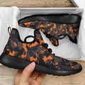 Black And Orange Camouflage Print Mesh Knit Shoes