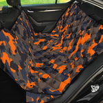 Black And Orange Camouflage Print Pet Car Back Seat Cover