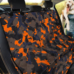 Black And Orange Camouflage Print Pet Car Back Seat Cover