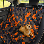 Black And Orange Camouflage Print Pet Car Back Seat Cover