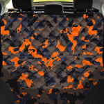 Black And Orange Camouflage Print Pet Car Back Seat Cover