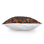 Black And Orange Camouflage Print Pillow Cover
