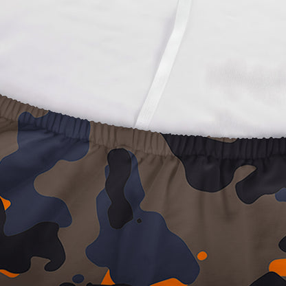 Black And Orange Camouflage Print Sofa Cover