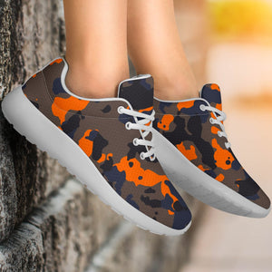 Black And Orange Camouflage Print Sport Shoes GearFrost