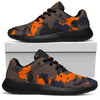 Black And Orange Camouflage Print Sport Shoes GearFrost