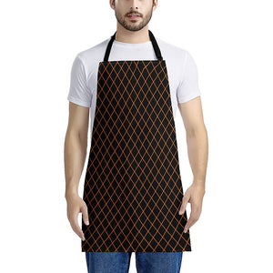 Black And Orange Harlequin Print Apron