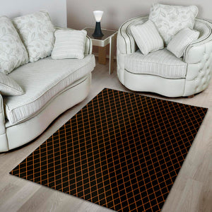 Black And Orange Harlequin Print Area Rug