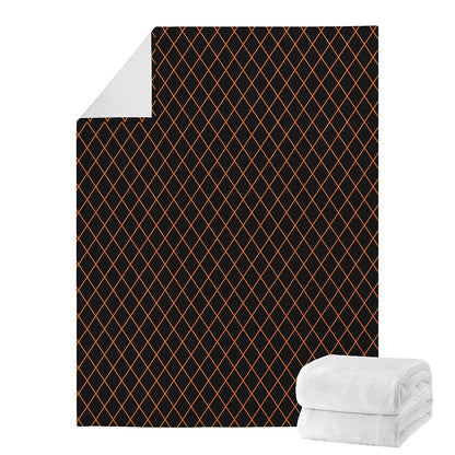 Black And Orange Harlequin Print Blanket