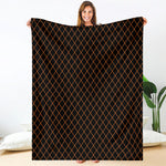 Black And Orange Harlequin Print Blanket