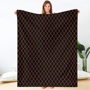 Black And Orange Harlequin Print Blanket