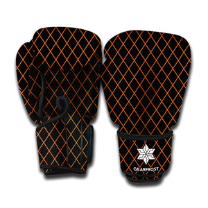 Black And Orange Harlequin Print Boxing Gloves