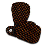 Black And Orange Harlequin Print Boxing Gloves