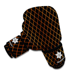 Black And Orange Harlequin Print Boxing Gloves