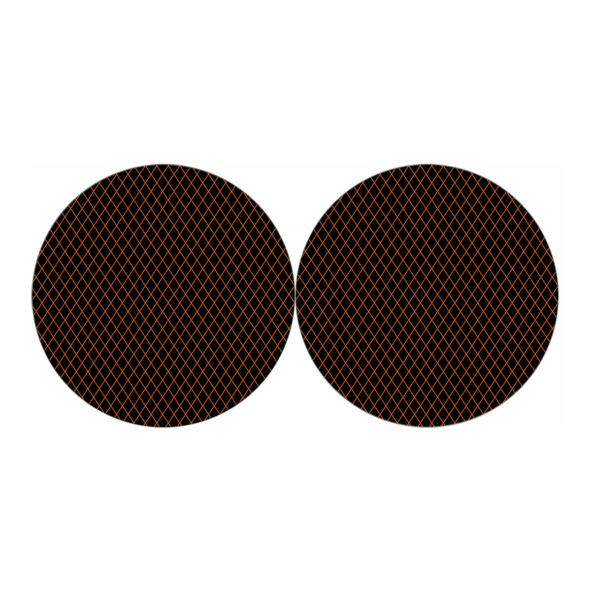 Black And Orange Harlequin Print Car Coasters