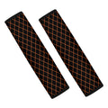 Black And Orange Harlequin Print Car Seat Belt Covers