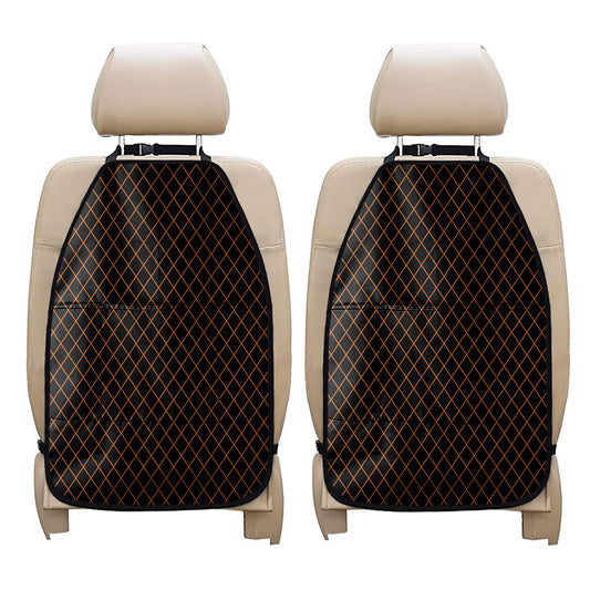 Black And Orange Harlequin Print Car Seat Organizers