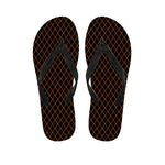 Black And Orange Harlequin Print Flip Flops