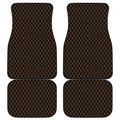 Black And Orange Harlequin Print Front and Back Car Floor Mats
