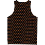 Black And Orange Harlequin Print Men's Tank Top