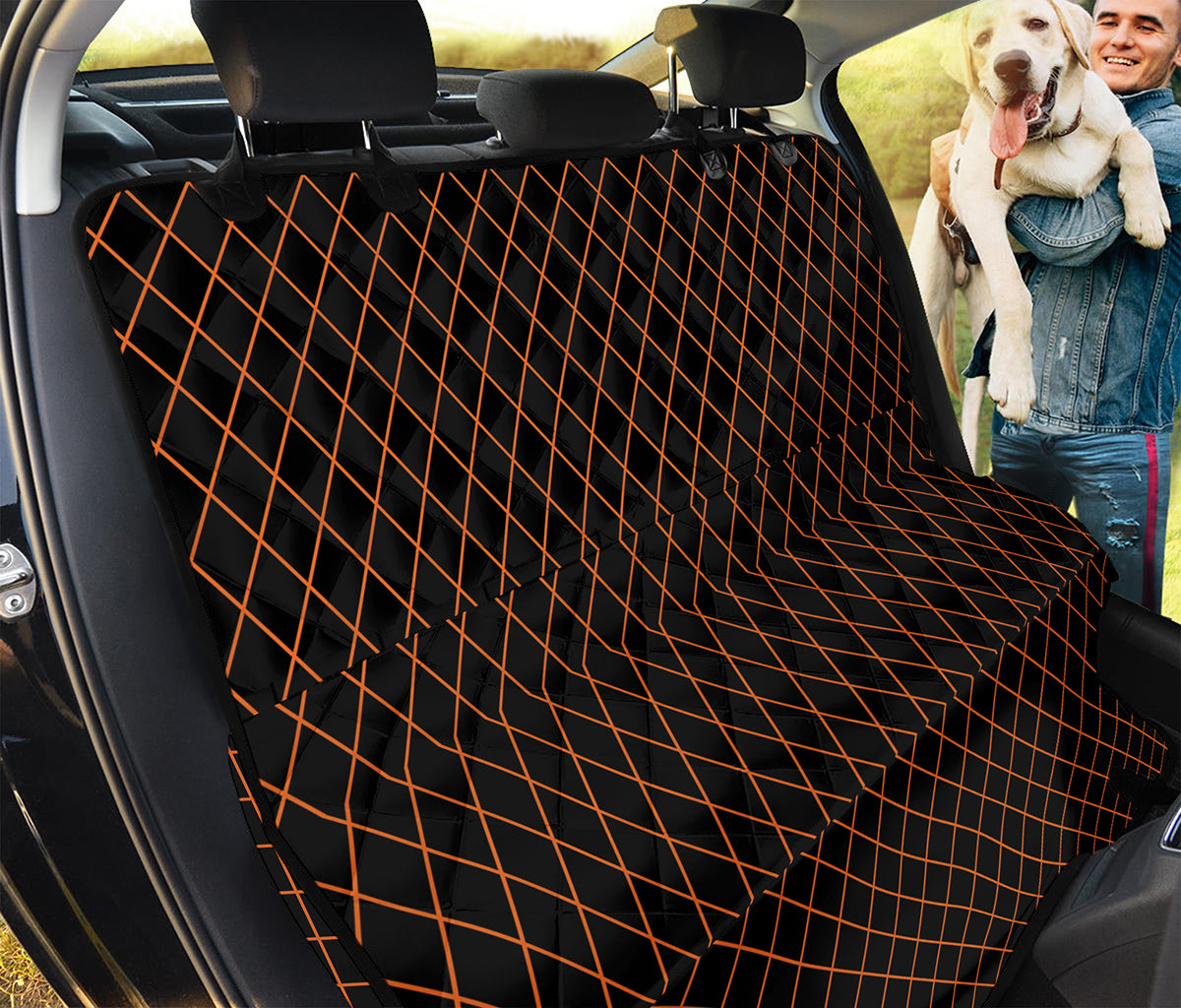 Black And Orange Harlequin Print Pet Car Back Seat Cover