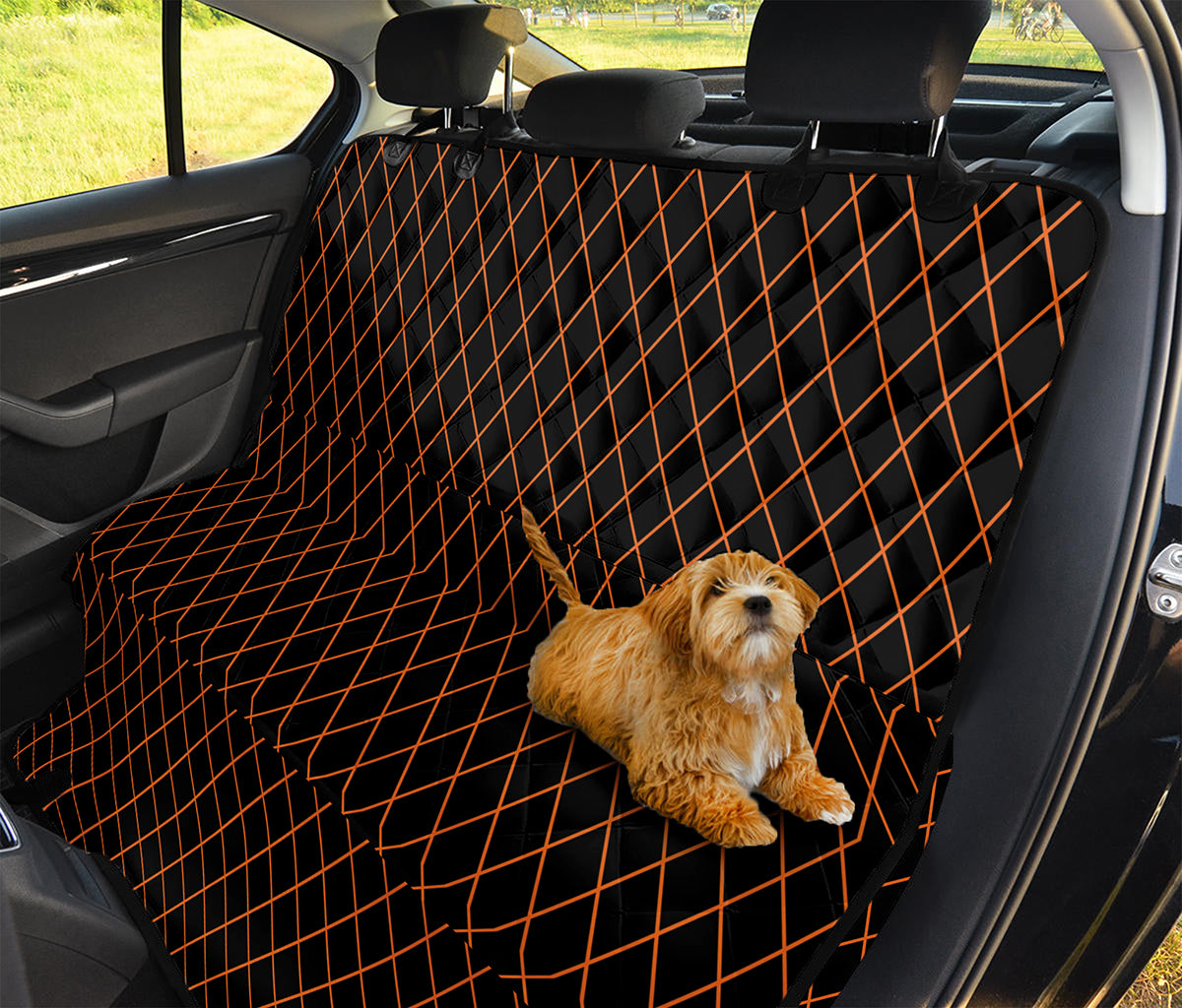 Black And Orange Harlequin Print Pet Car Back Seat Cover