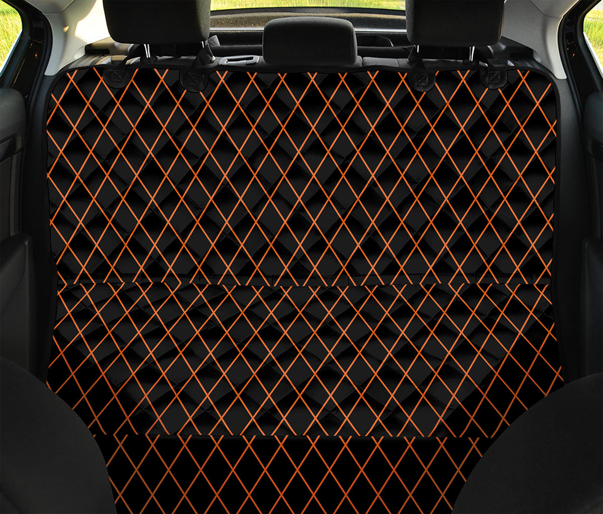 Black And Orange Harlequin Print Pet Car Back Seat Cover