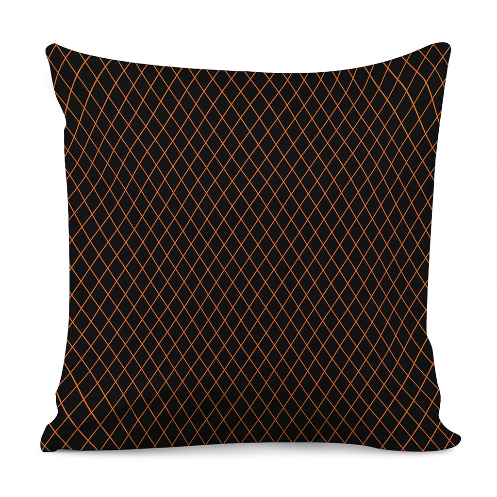 Black And Orange Harlequin Print Pillow Cover