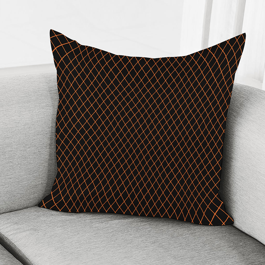 Black And Orange Harlequin Print Pillow Cover