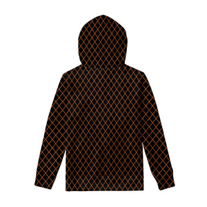 Black And Orange Harlequin Print Pullover Hoodie