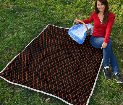 Black And Orange Harlequin Print Quilt