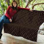 Black And Orange Harlequin Print Quilt