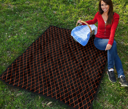 Black And Orange Harlequin Print Quilt