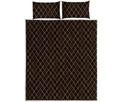 Black And Orange Harlequin Print Quilt Bed Set