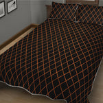 Black And Orange Harlequin Print Quilt Bed Set